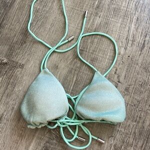 Berry Beachy triangle string bikini top metallic